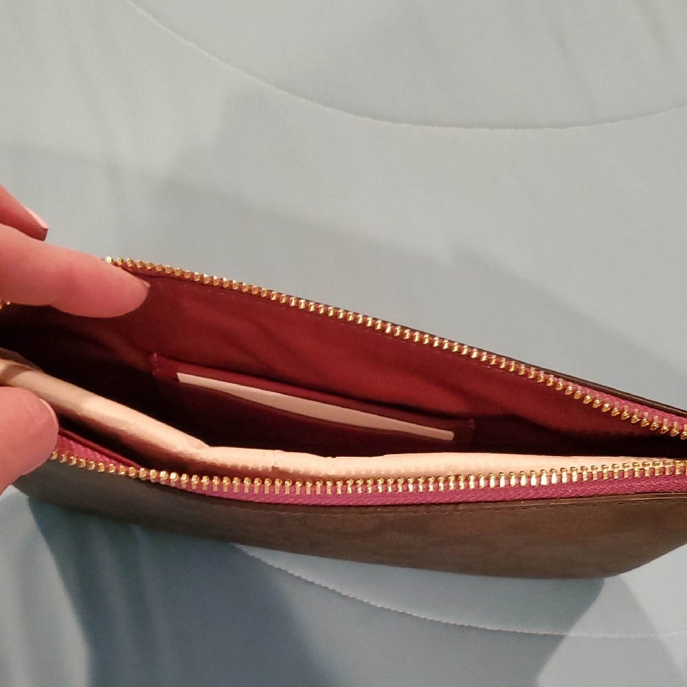 Coach Brown and Pink Wristlet (LARGE) - Picture 9 of 14